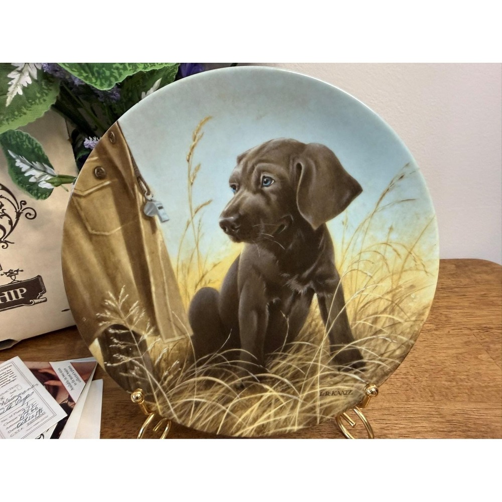 Vintage Knowles Field Puppies Plate Weimaraner Box & COA‎ Lynn Kaatz 1989